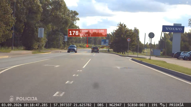 pakaldzīšanās automašīnai Ventspilī