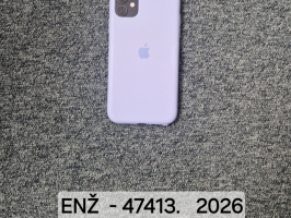Lillā krāsas aizsargvāciņā mobilais telefons "iPhone".