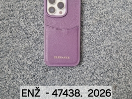 Aizsargvāciņā mobilais telefons "iPhone" violetā krāsā.