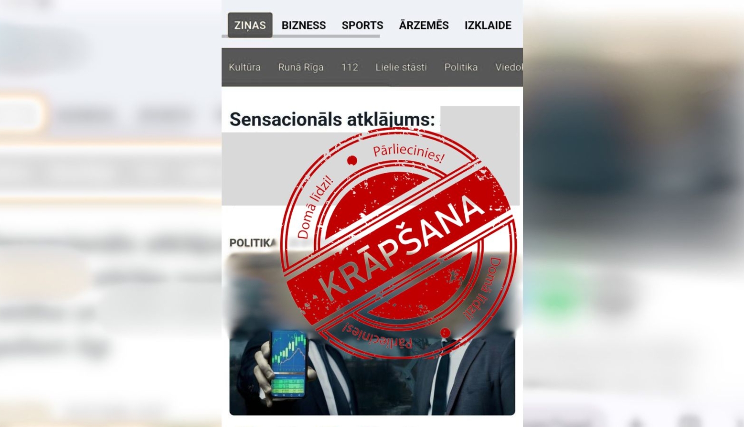 krāpšanas brīdinājums