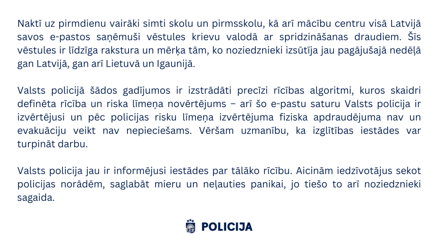 aktuālā informācija tekstā bildē
