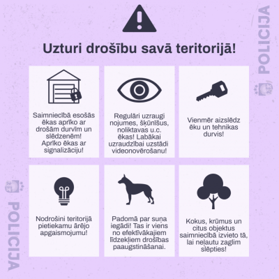 uzturi drošību savā teritorijā!