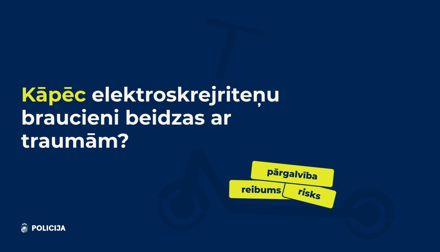 Pārgalvība, reibums un risks: kāpēc elektroskrejriteņu braucieni beidzas ar traumām