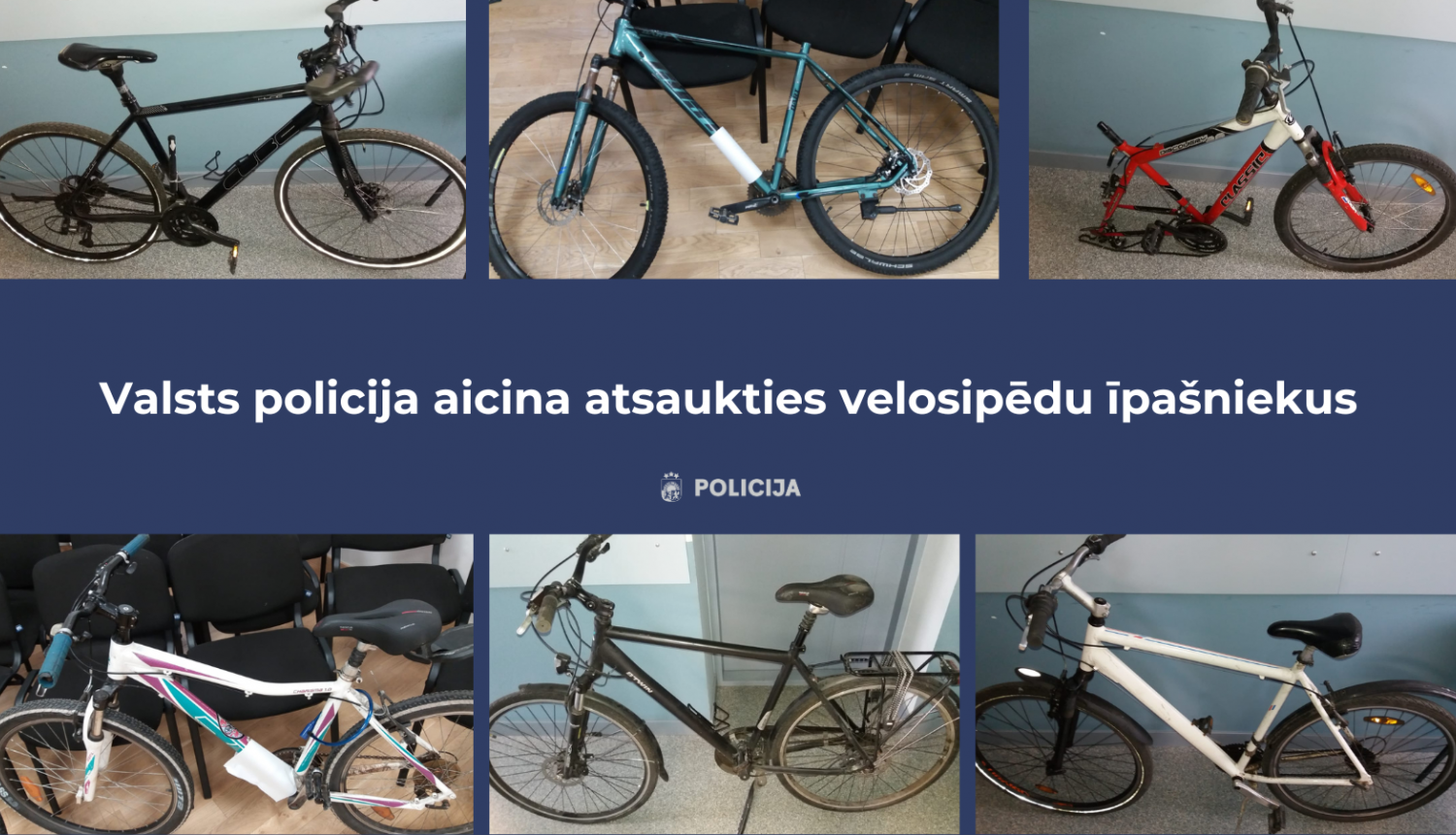 Valsts policija aicina atsaukties velosipēdu īpašniekus